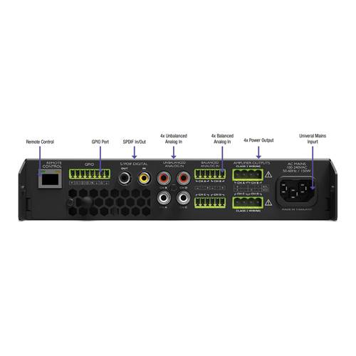 NEXO NANONXAMP4 - 4-Kanal Leistungs-TD-Controller (4x 250 W | 1/2 1HE Rackgerät) - schwarz/ silber-1