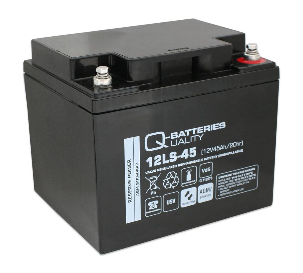 Q-Batteries 12LS-45 12V 45Ah Blei-Vlies-Akku / AGM VRLA mit VdS-0