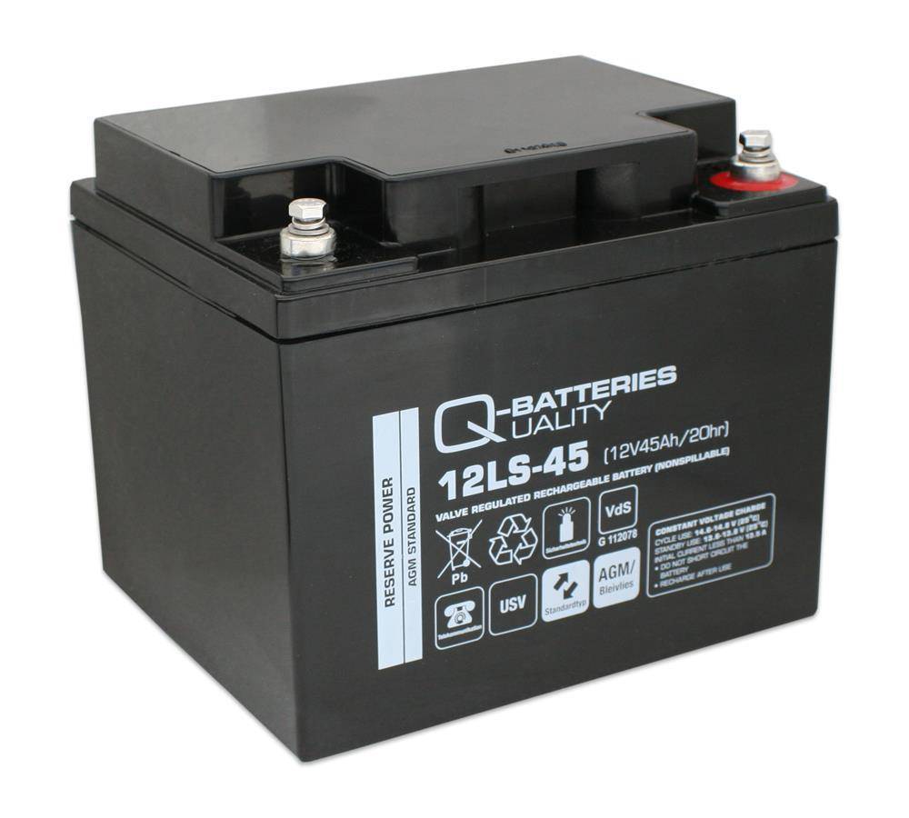 Q-Batteries 12LS-45 12V 45Ah Blei-Vlies-Akku / AGM VRLA mit VdS-1