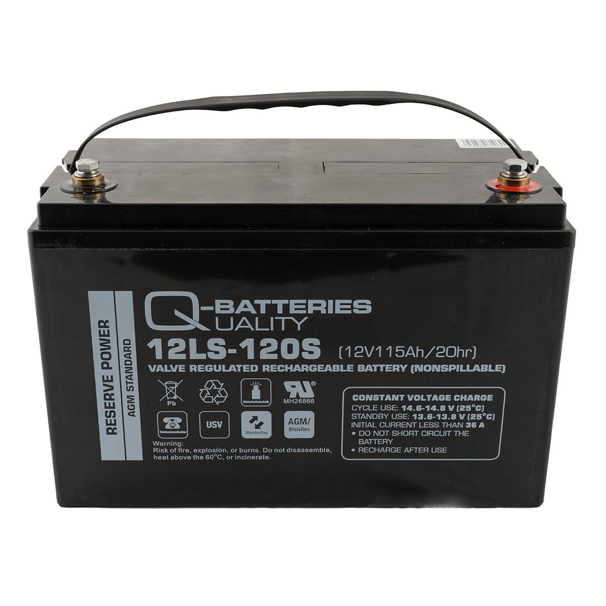 Q-Batteries 12LS-120S / 12V - 115Ah Blei Akku Standard-Typ AGM 10 Jahres Typ-1