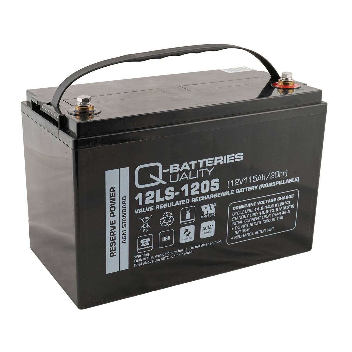 Q-Batteries 12LS-120S / 12V - 115Ah Blei Akku Standard-Typ AGM 10 Jahres Typ-2