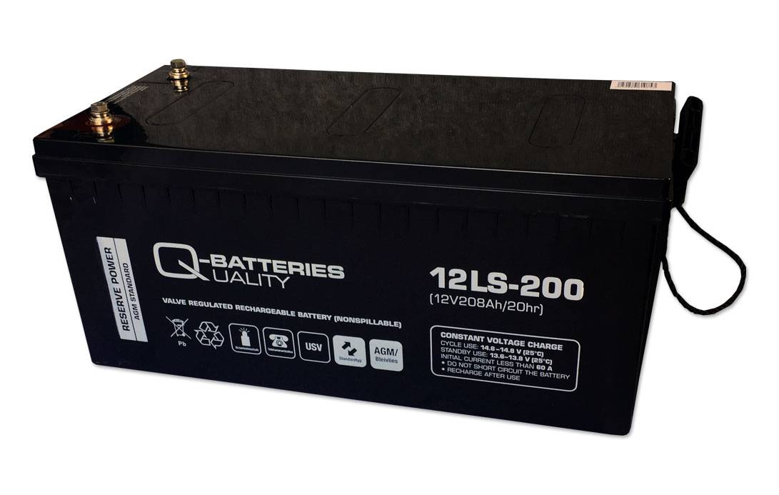 Q-Batteries 12LS-200 / 12V - 208Ah Blei Akku Standard-Typ AGM VRLA 10 Jahres Typ-2