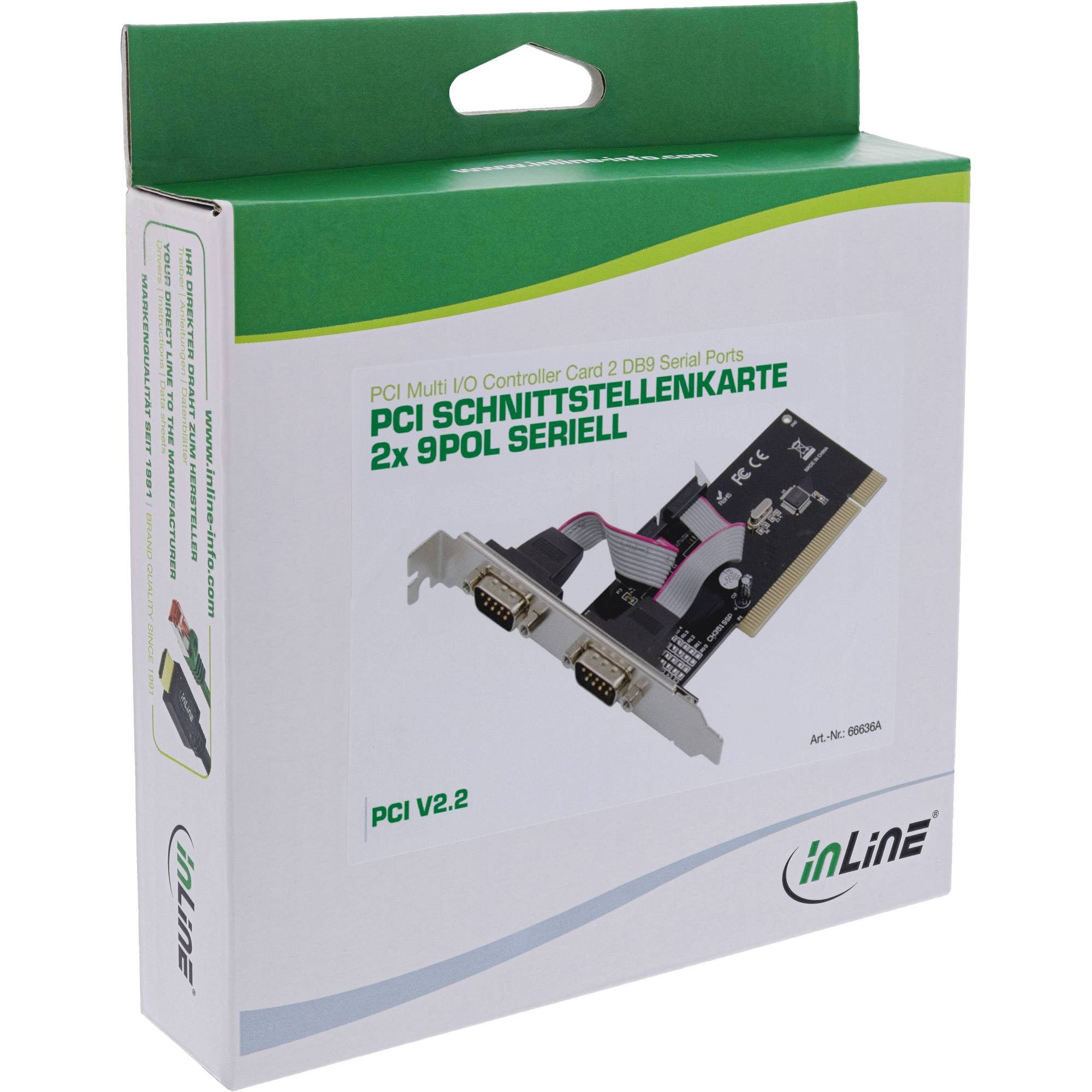 InLine® PCI Schnittstellenkarte, 2x RS232 seriell, CH351Q-3