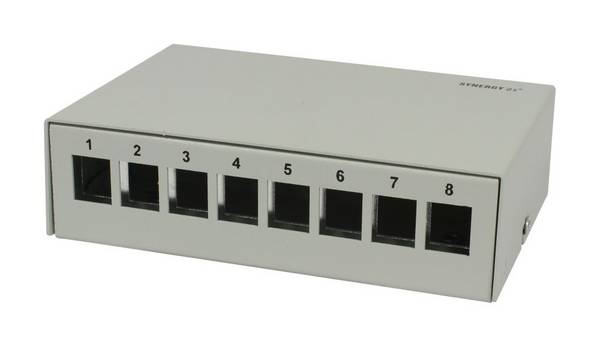 SYNERGY 21 - Keystone Modulträger Patchpanel für 8x TP-Modul Aufputz Metall