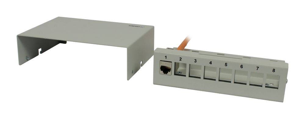 SYNERGY 21 - Keystone Modulträger Patchpanel für 8x TP-Modul Aufputz Metall-2