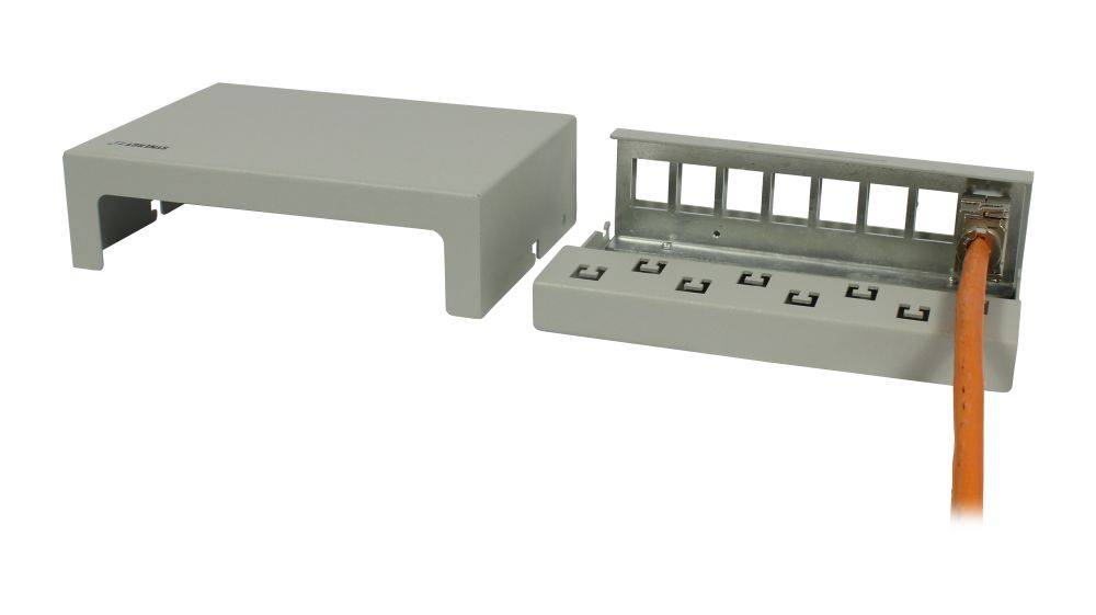SYNERGY 21 - Keystone Modulträger Patchpanel für 8x TP-Modul Aufputz Metall-3