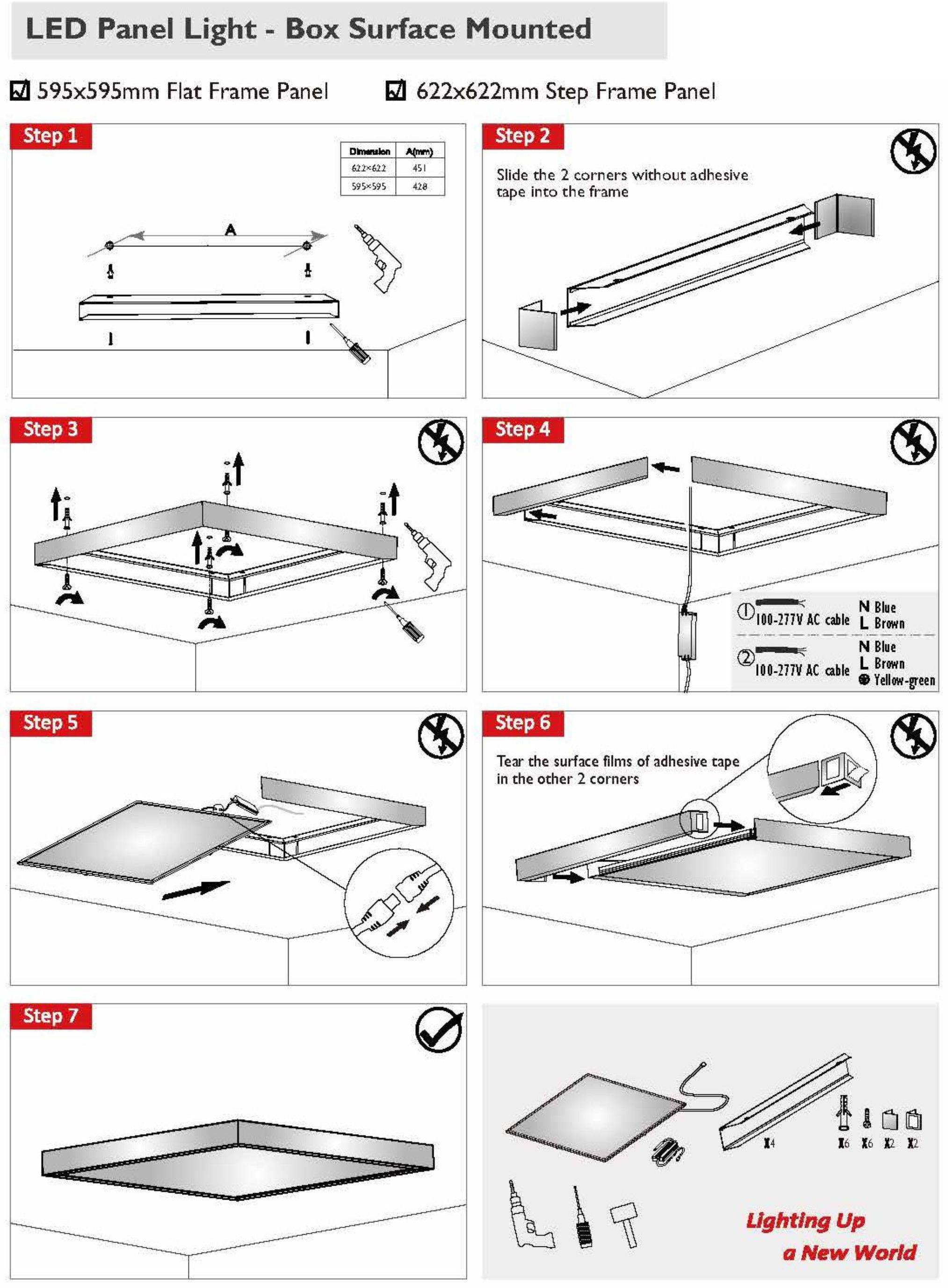 Synergy 21 light panel zub Montage Aufputzrahmen 300*1200 weiss*ohne Schrauben*-1