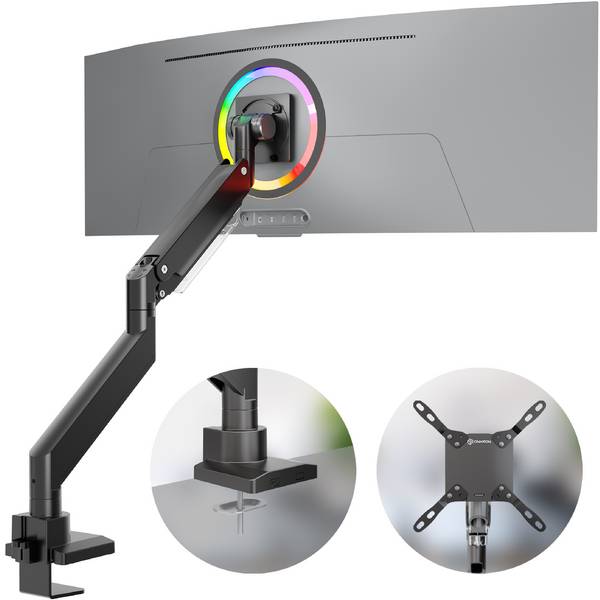 ONKRON PC Monitor Tischhalterung 17"-57", 27 kg max, VESA 75x75-200x200, Schwenkbar, Neigbar, G130-B Schwarz
