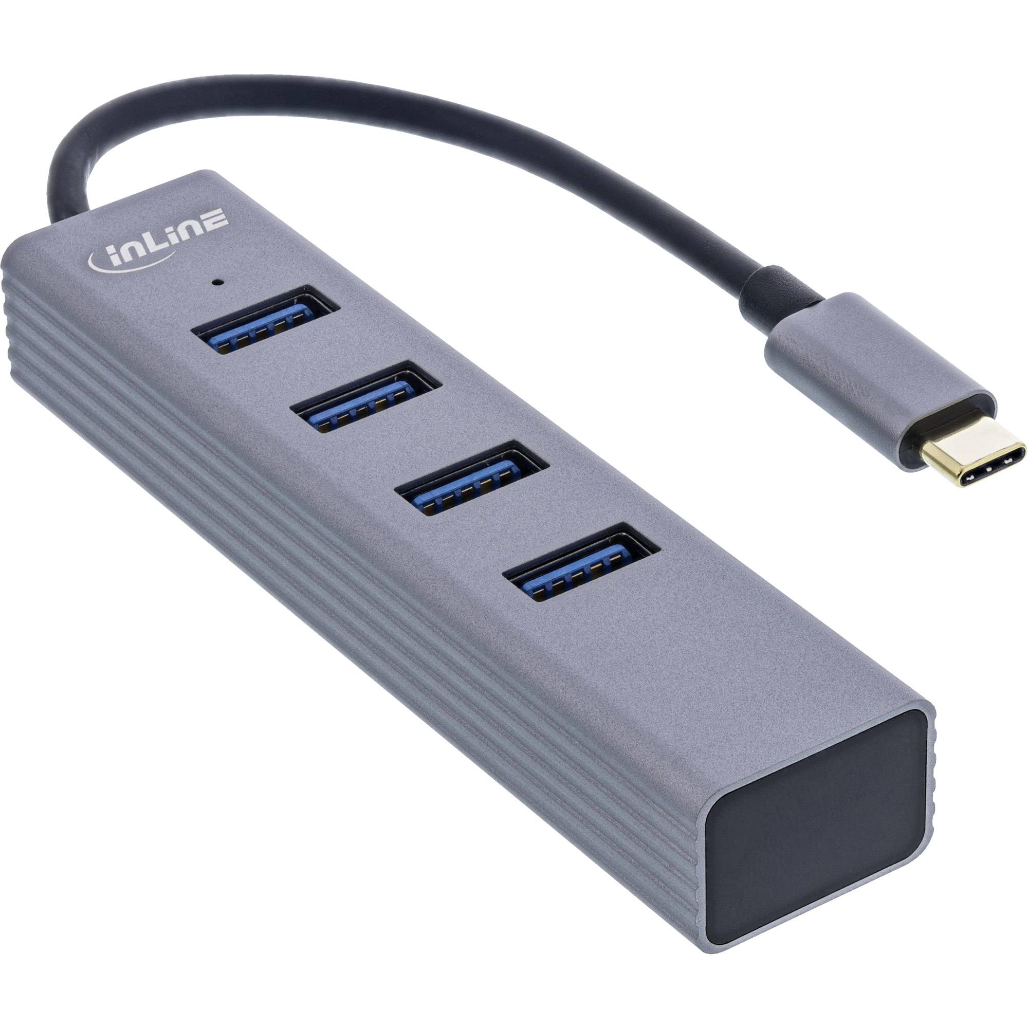 InLine® USB-C 3.2 Multi Hub (4x USB-A 5Gb/s), OTG, Aluminiumgehäuse-0