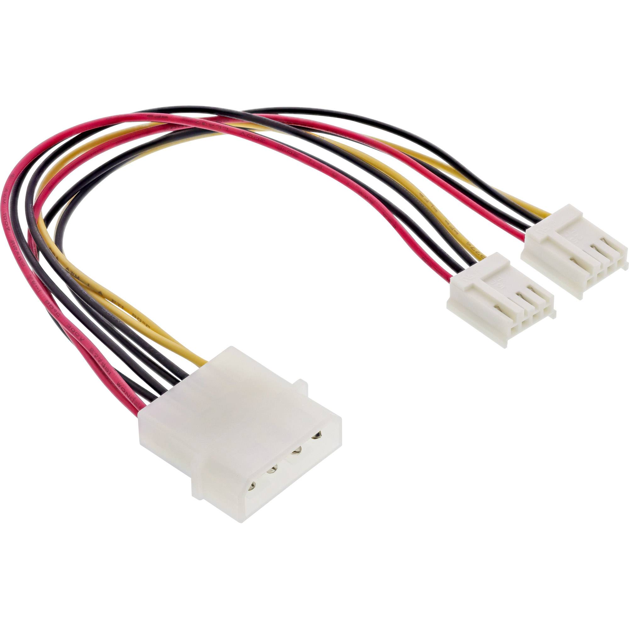InLine® Strom Y-Kabel intern, 1x 5,25" an 2x 3,5", 0,20m-0