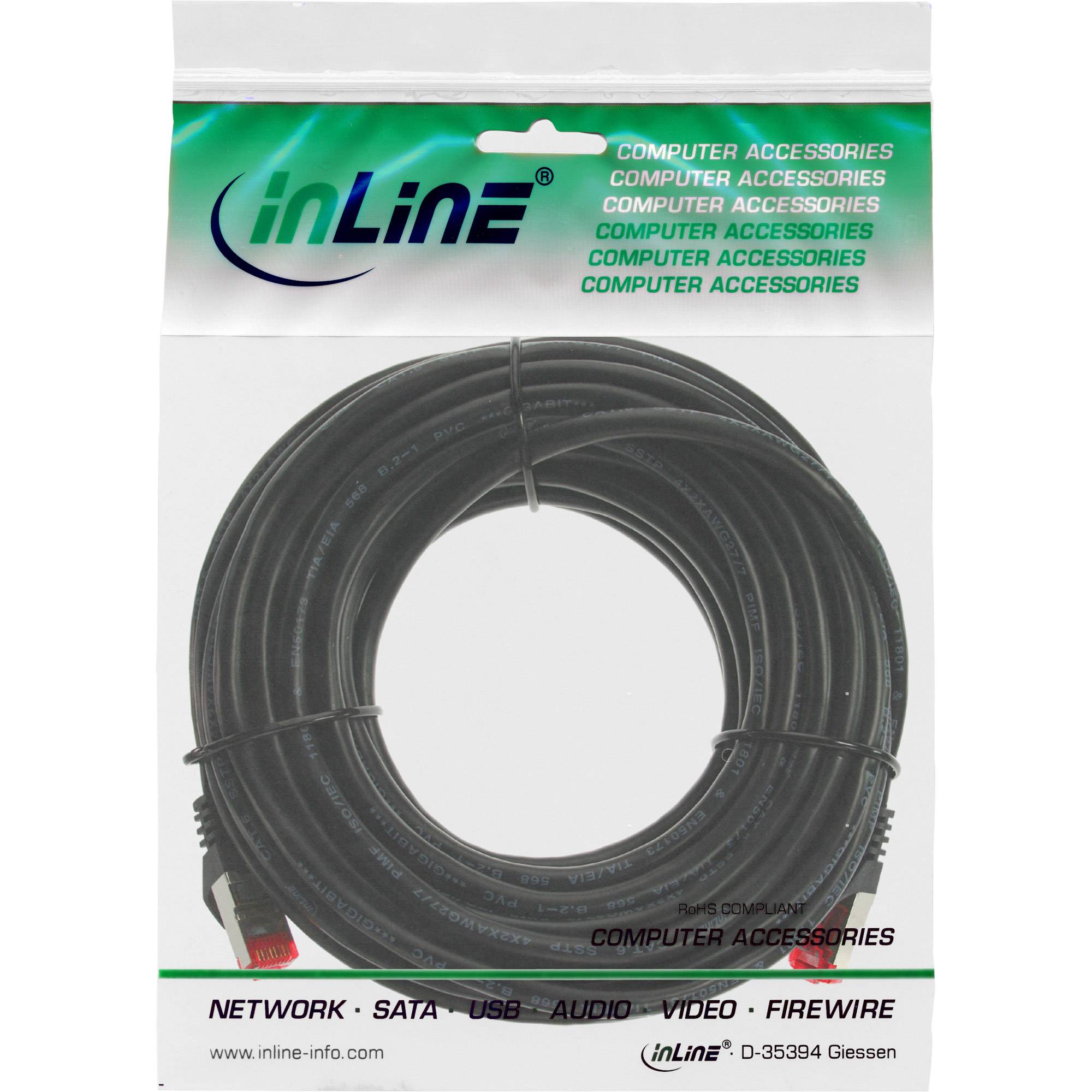 InLine® Patchkabel, S/FTP (PiMf), Cat.6, 250MHz, PVC, Kupfer, schwarz, 7,5m-2