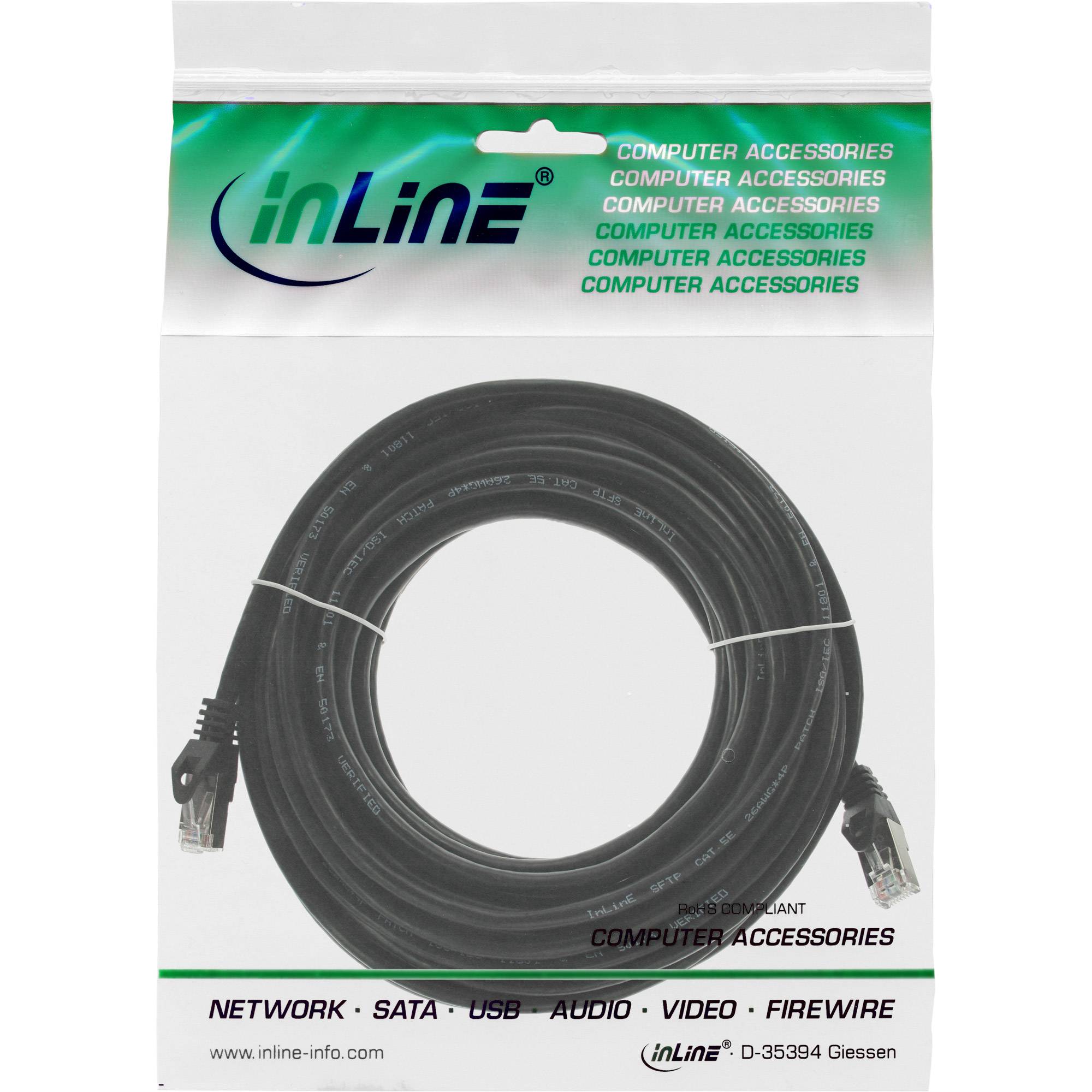InLine® Patchkabel, SF/UTP, Cat.5e, schwarz, 10m-1