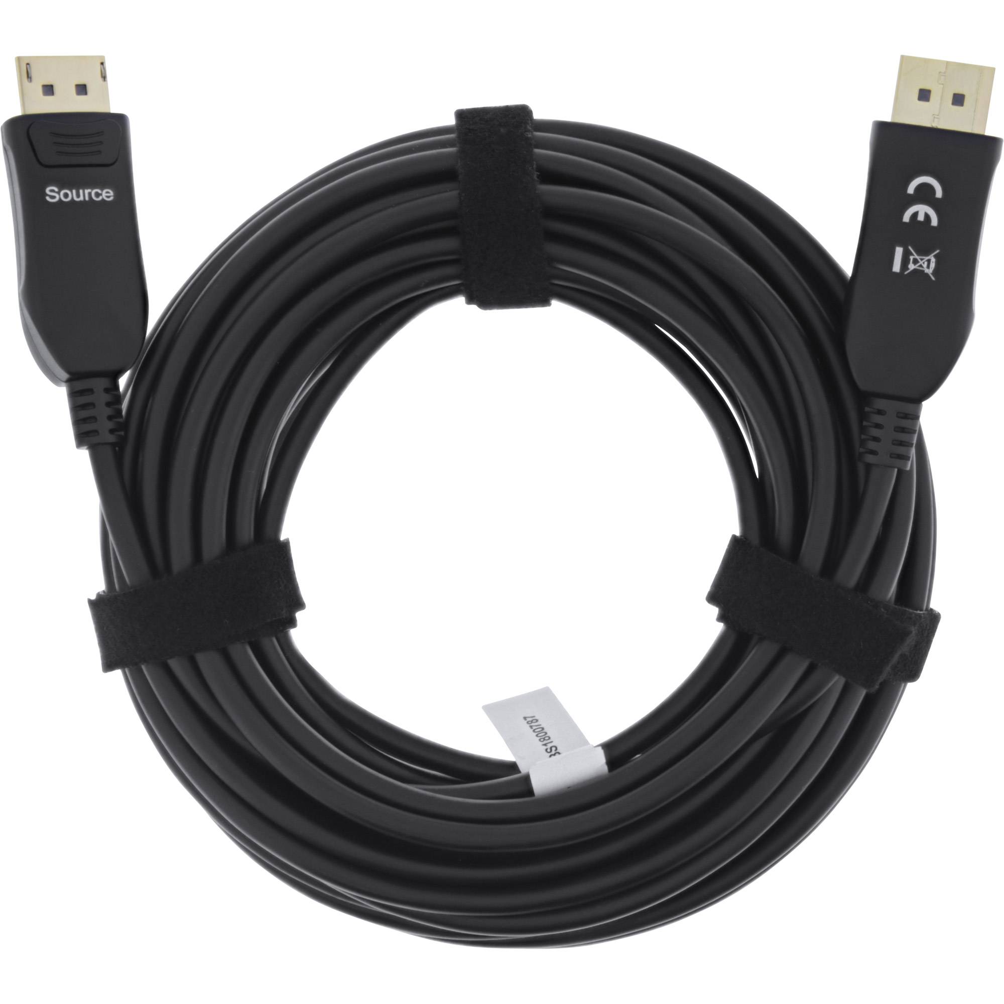 InLine DisplayPort 2.1 AOC Kabel UHBR schwarz 10m Digital/Display/Video Video/Analog 10 m Glasfaser LWL-1