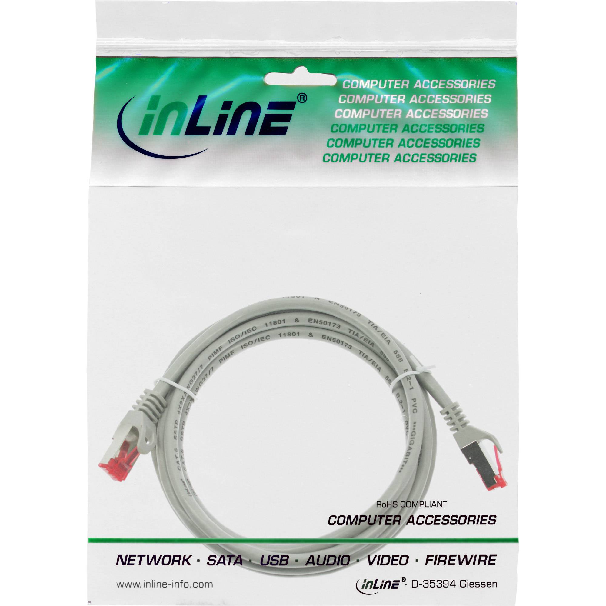 INLINE - Patchkabel - S/FTP (PiMf) - Cat.6 - 250MHz - PVC - CCA - grau - 2m-1
