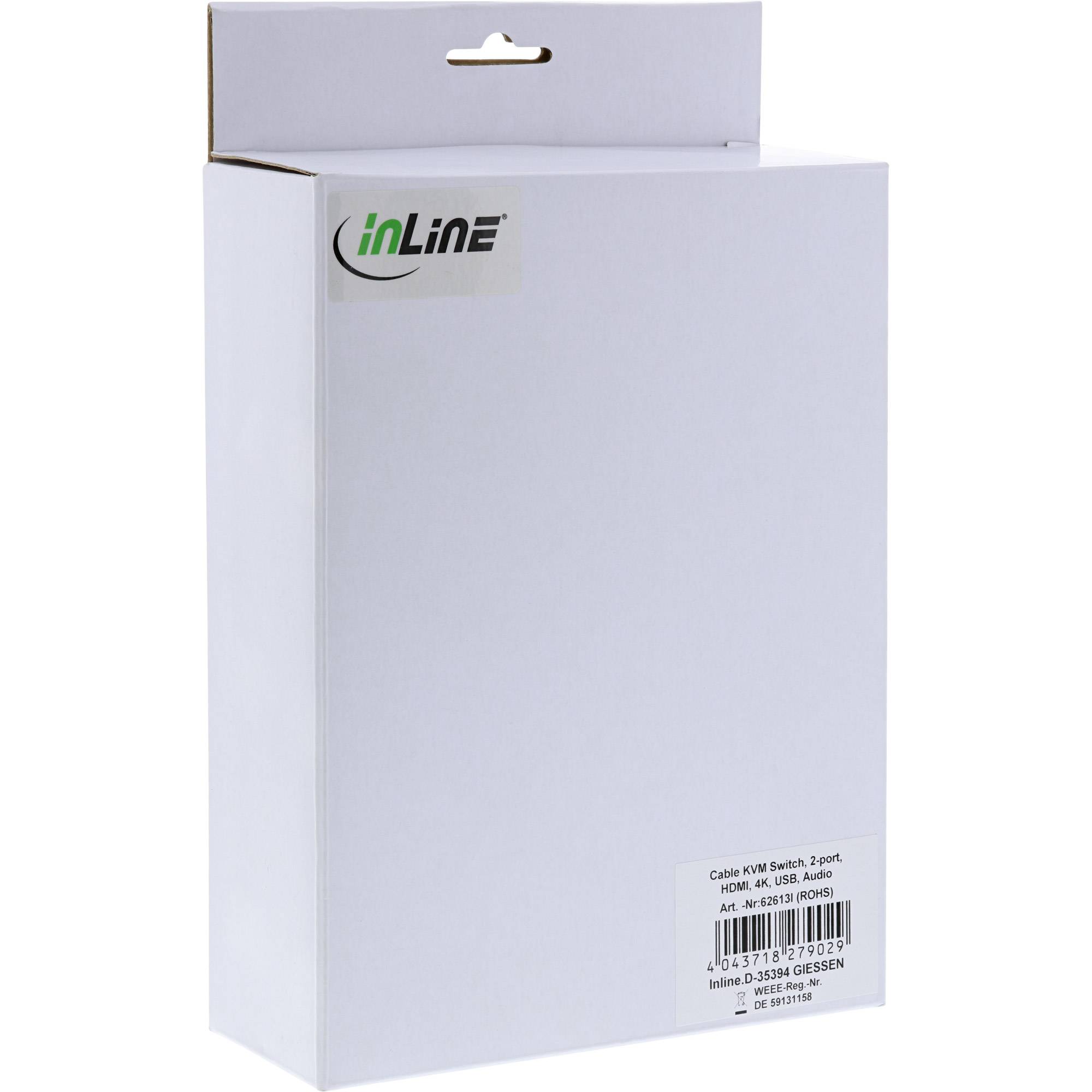 InLine® KVM Switch, 2-fach, HDMI, 4K, USB, mit Audio, integr. Kabel-3