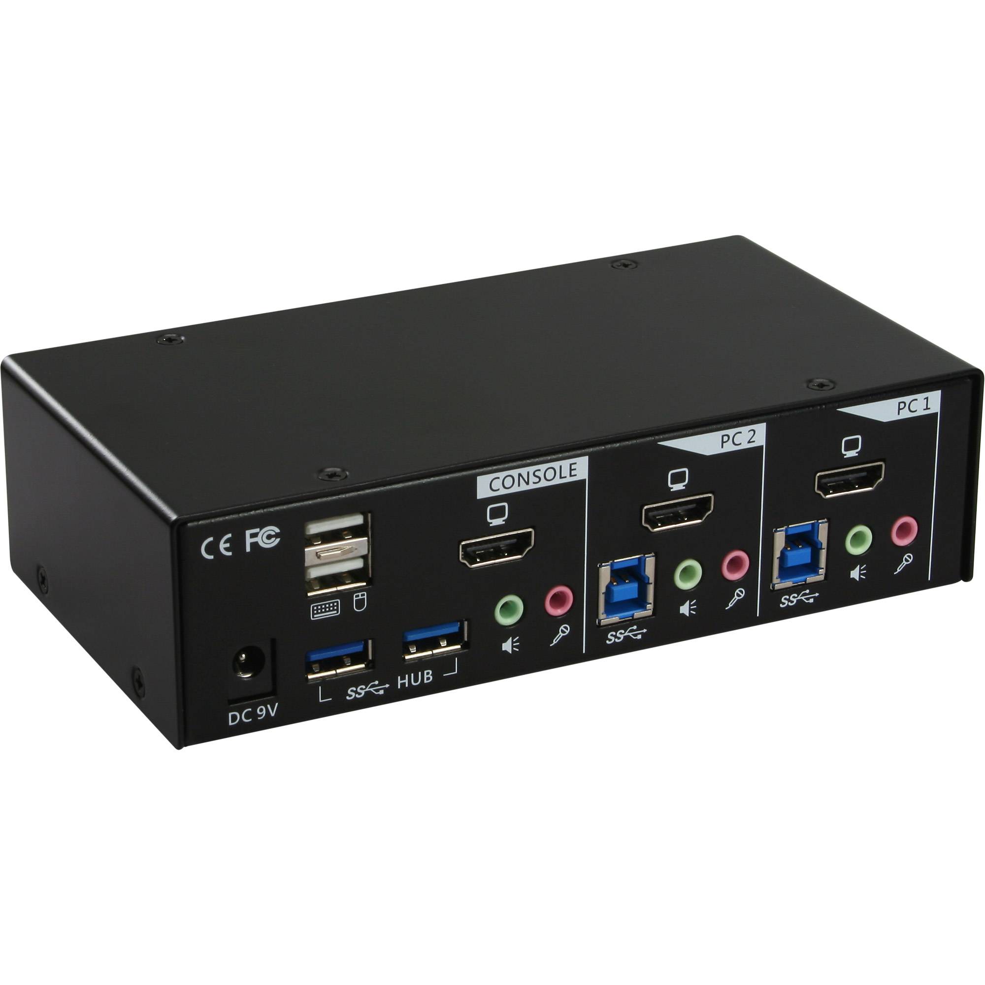 InLine® KVM Desktop Switch, 2-fach, HDMI, USB 3.0 Hub, mit Audio-1