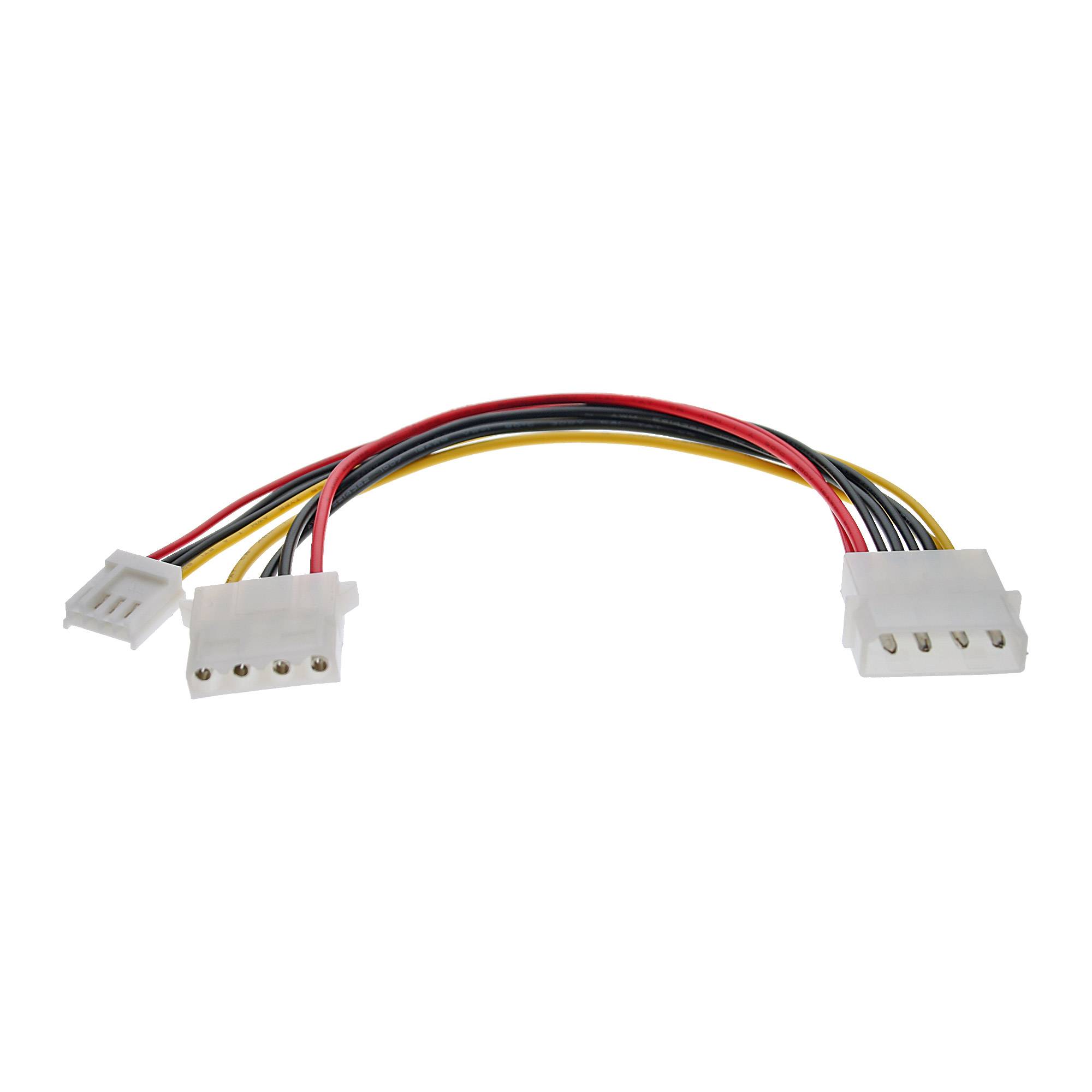 InLine® Strom Y-Kabel intern, 1x 5,25" an 1x 3,5" + 1x 5,25", 0,20m-0