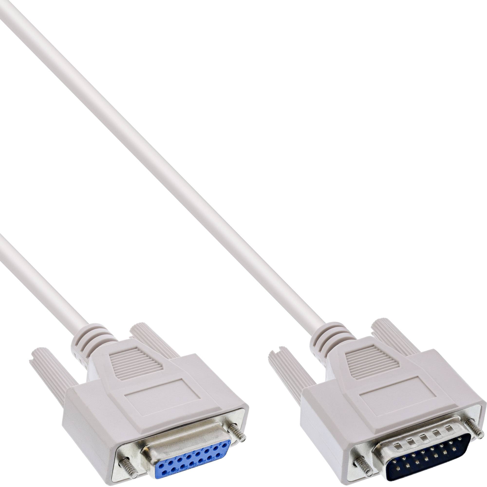 InLine® Joystickverlängerung, 15pol Stecker / Buchse, 10m, vergossen-0