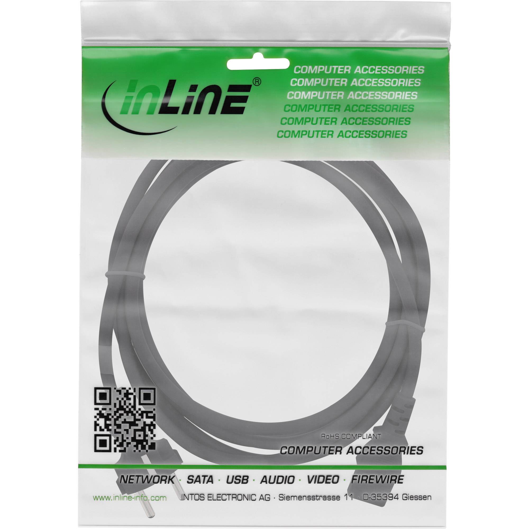 InLine® Netzkabel, Schutzkontakt gerade auf Kaltgerätestecker C13, 1,8m, schwarz-1