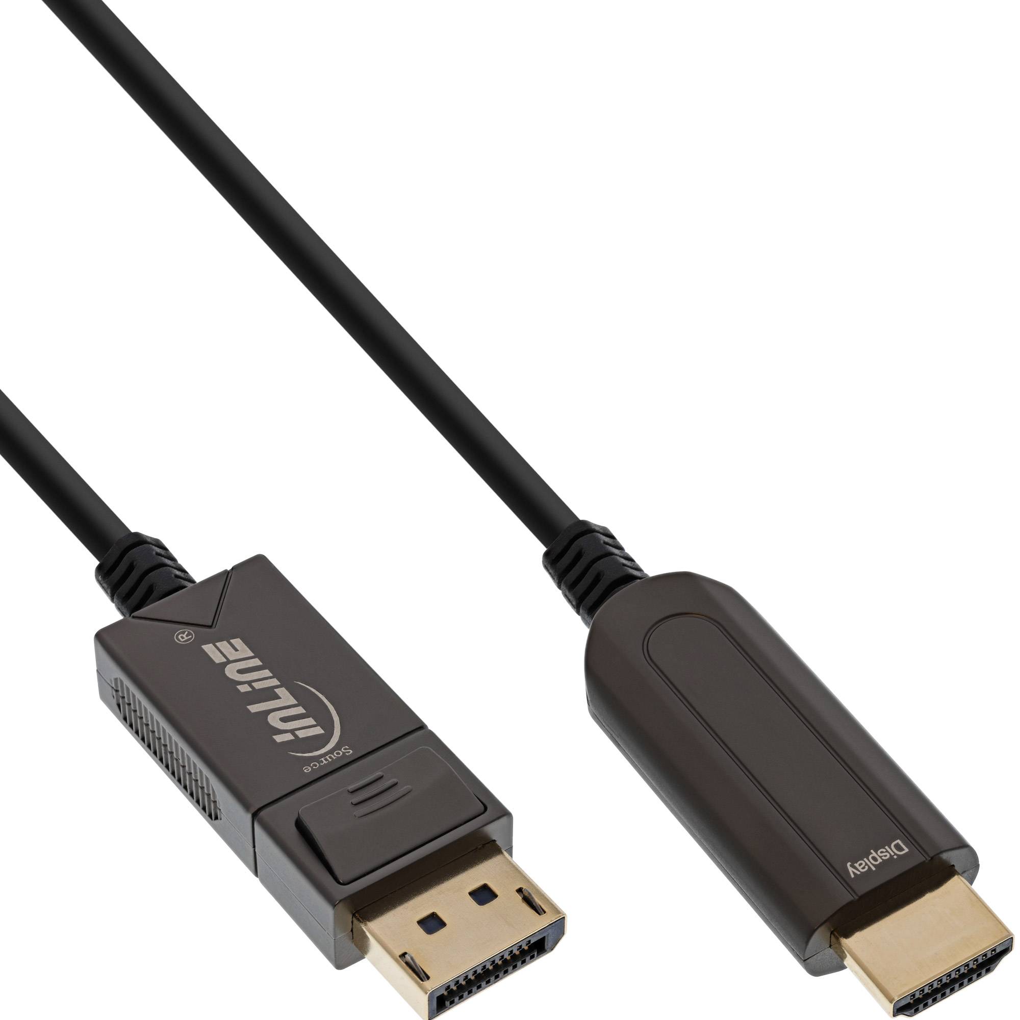 InLine® DisplayPort zu HDMI AOC Konverter Kabel, 4K/60Hz, schwarz, 20m-0