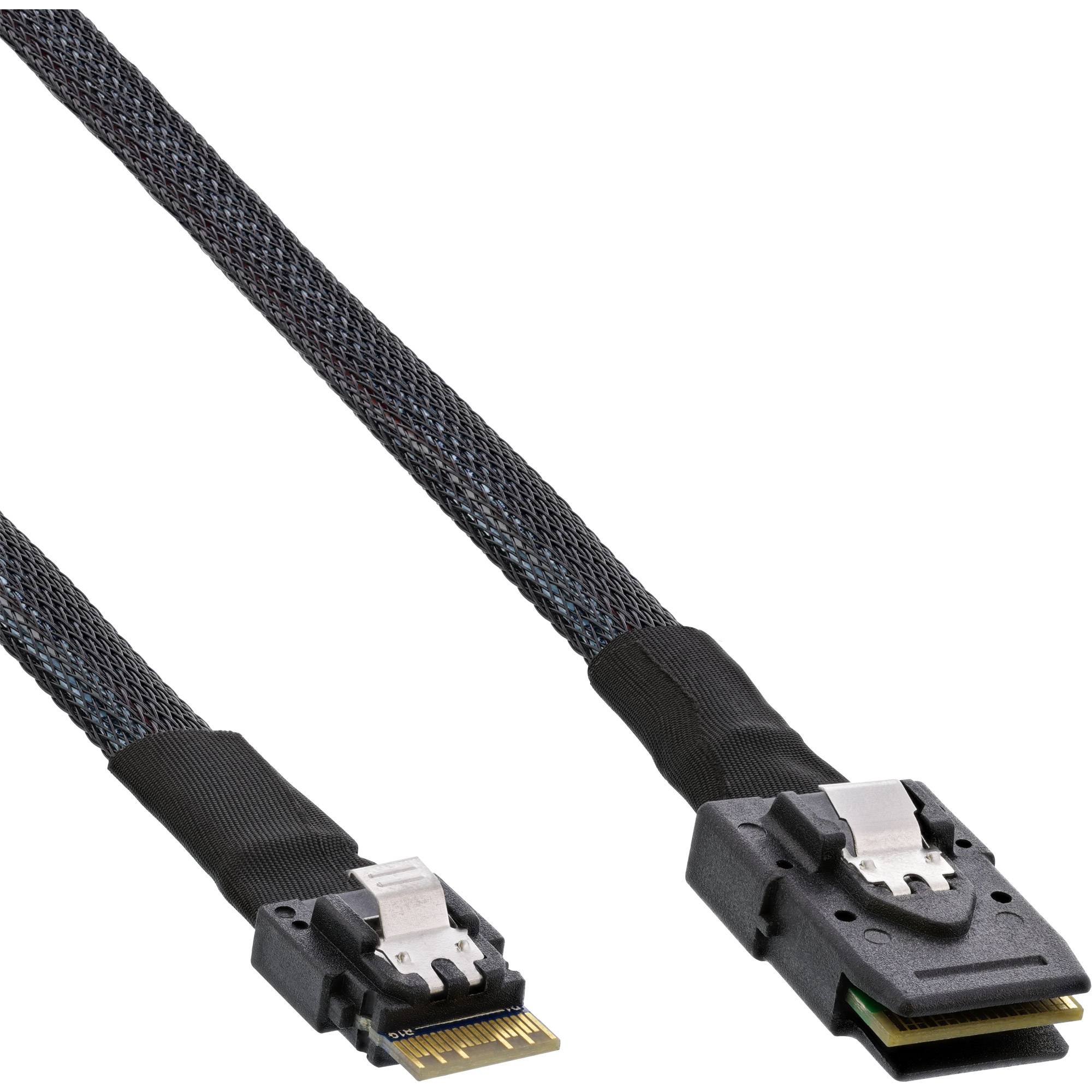 InLine® Slim SAS Kabel, SFF-8654 zu Mini SAS SFF-8087, 12Gb/s, 1m-0