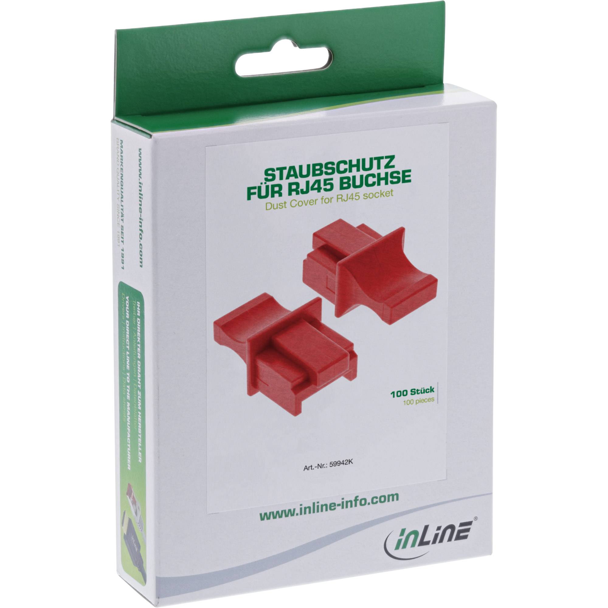 INLINE - Staubschutz - für RJ45 Buchse - rot 100er Pack-3