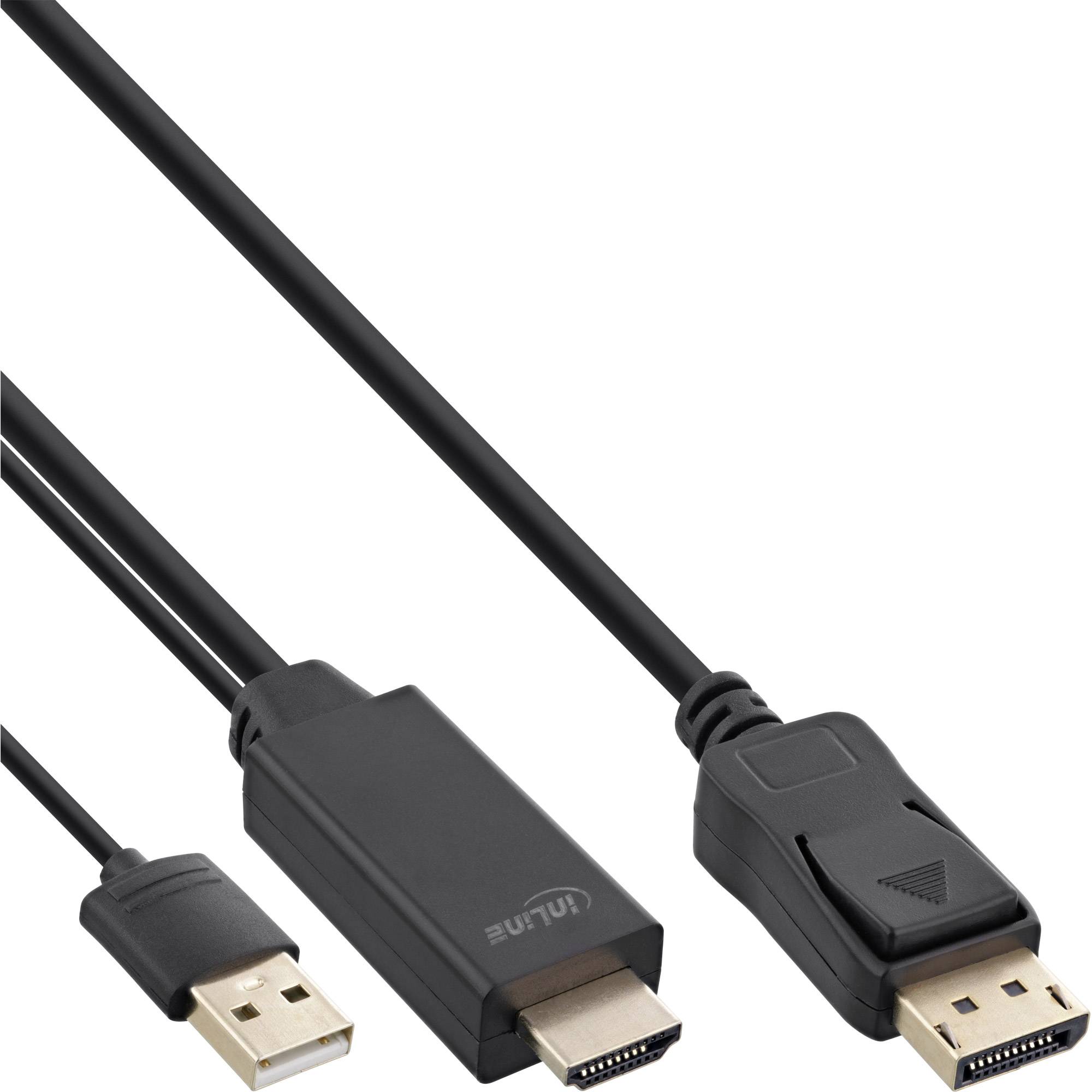 InLine® HDMI zu DisplayPort Konverter Kabel, 4K/30Hz, schwarz, 2m-0