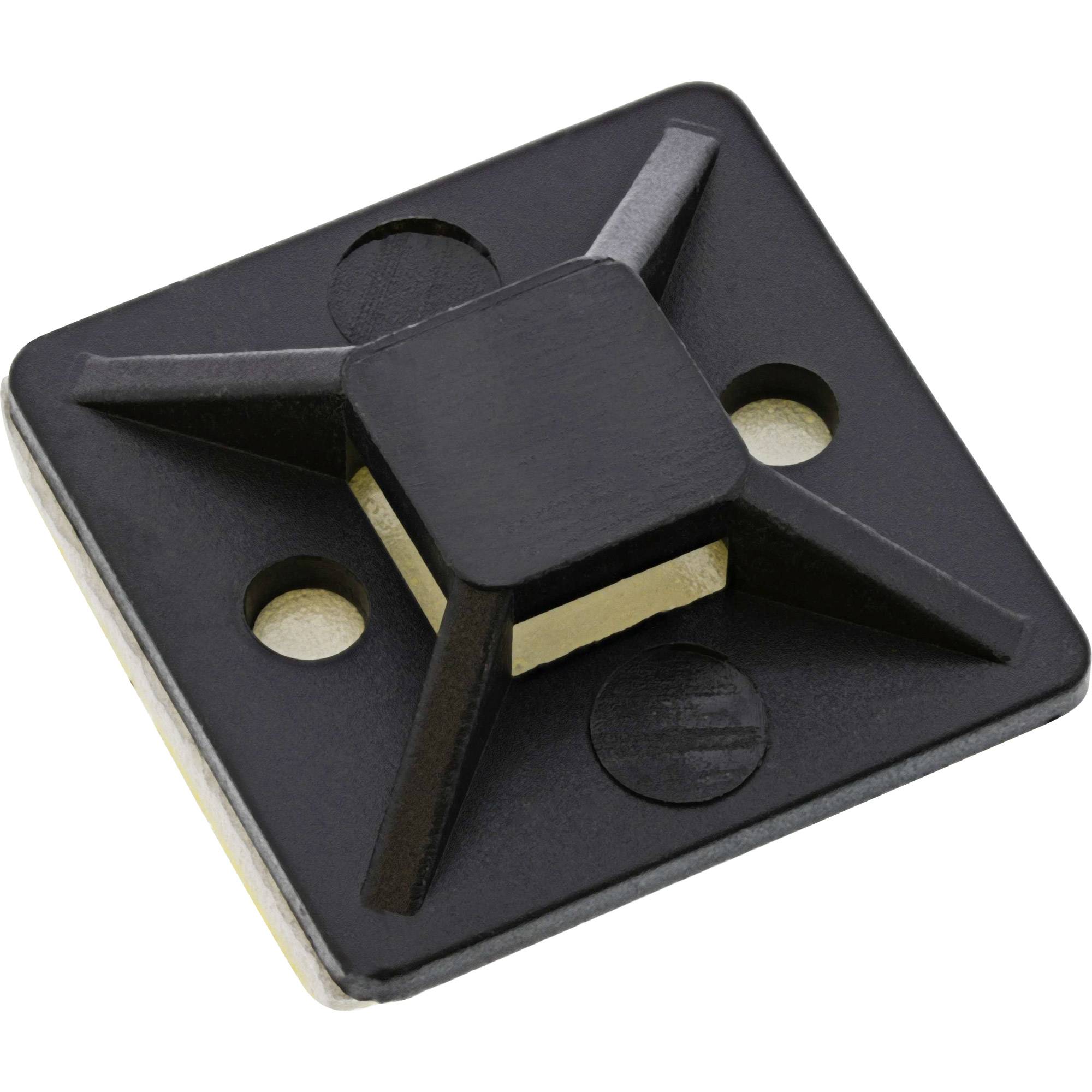 InLine® Befestigungssockel für Kabelbinder, 30x30mm, selbstklebend, 10 Stück-0