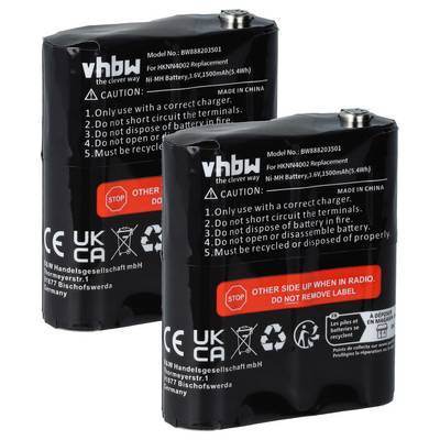vhbw 2x Akku kompatibel mit Motorola Talkabout T9500, T9550, T92 H2O, T8550RCAMO, T8500R, T8500 Funkgerät, Walkie Talkie