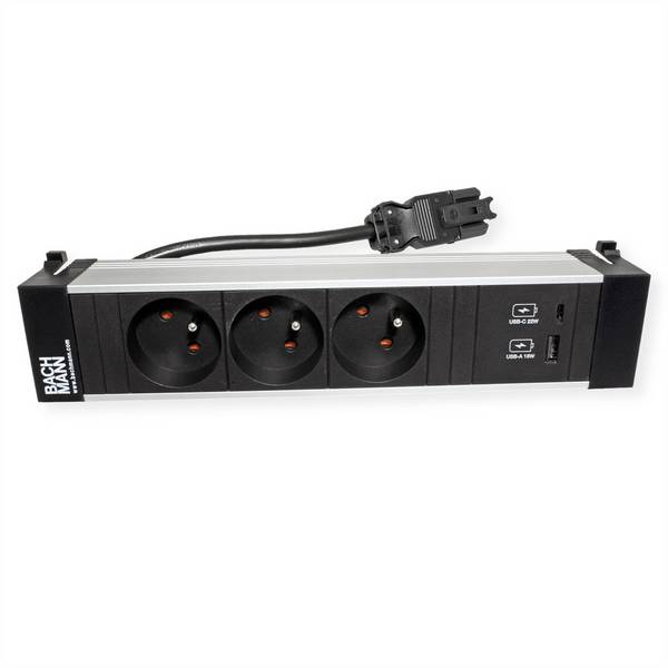 BACHMANN POWER FRAME M 3xUTE 1xUSB A&C 22W 0,2m GST18