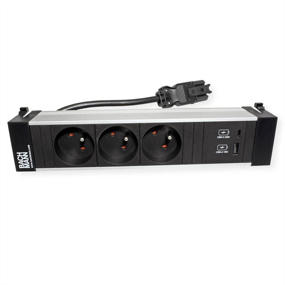 BACHMANN POWER FRAME M 3xUTE 1xUSB A&C 22W 0,2m GST18-0