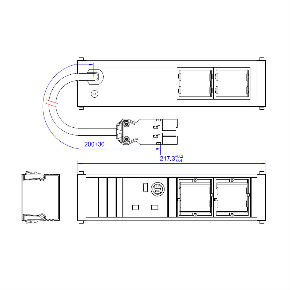 BACHMANN CONI 1xUK 90° 2xCM, Strom 0,2m GST18i3 Unitd Kingdom-1