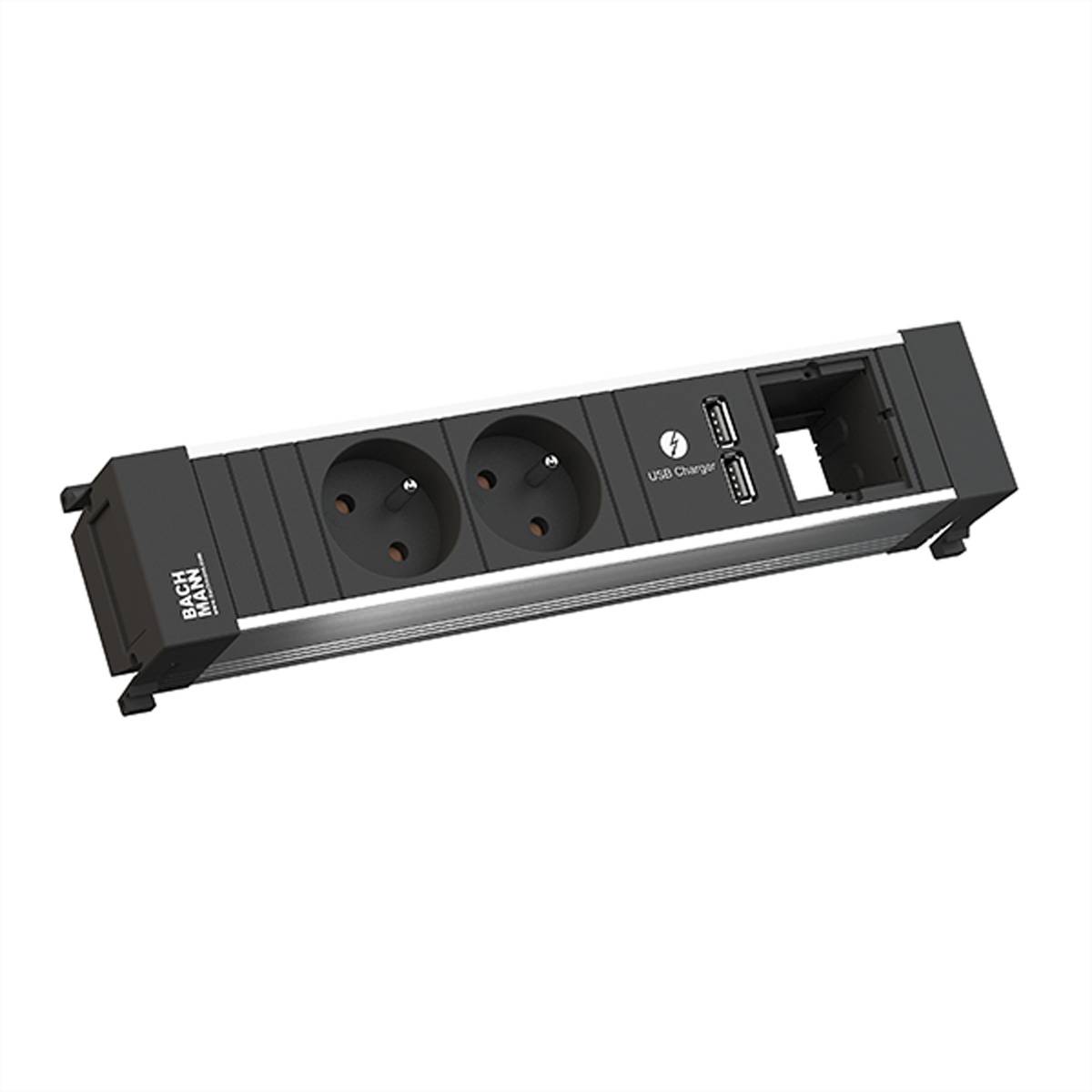 BACHMANN POWER FRAME 2xUTE 1xUSB 1xCM Strom 0,2m GST18-0