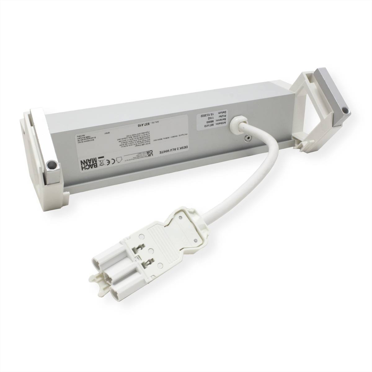 BACHMANN DESK2 ALU WHITE 2xUTE 1xUSB A/C 22W 1xSchalter 0,2m-2