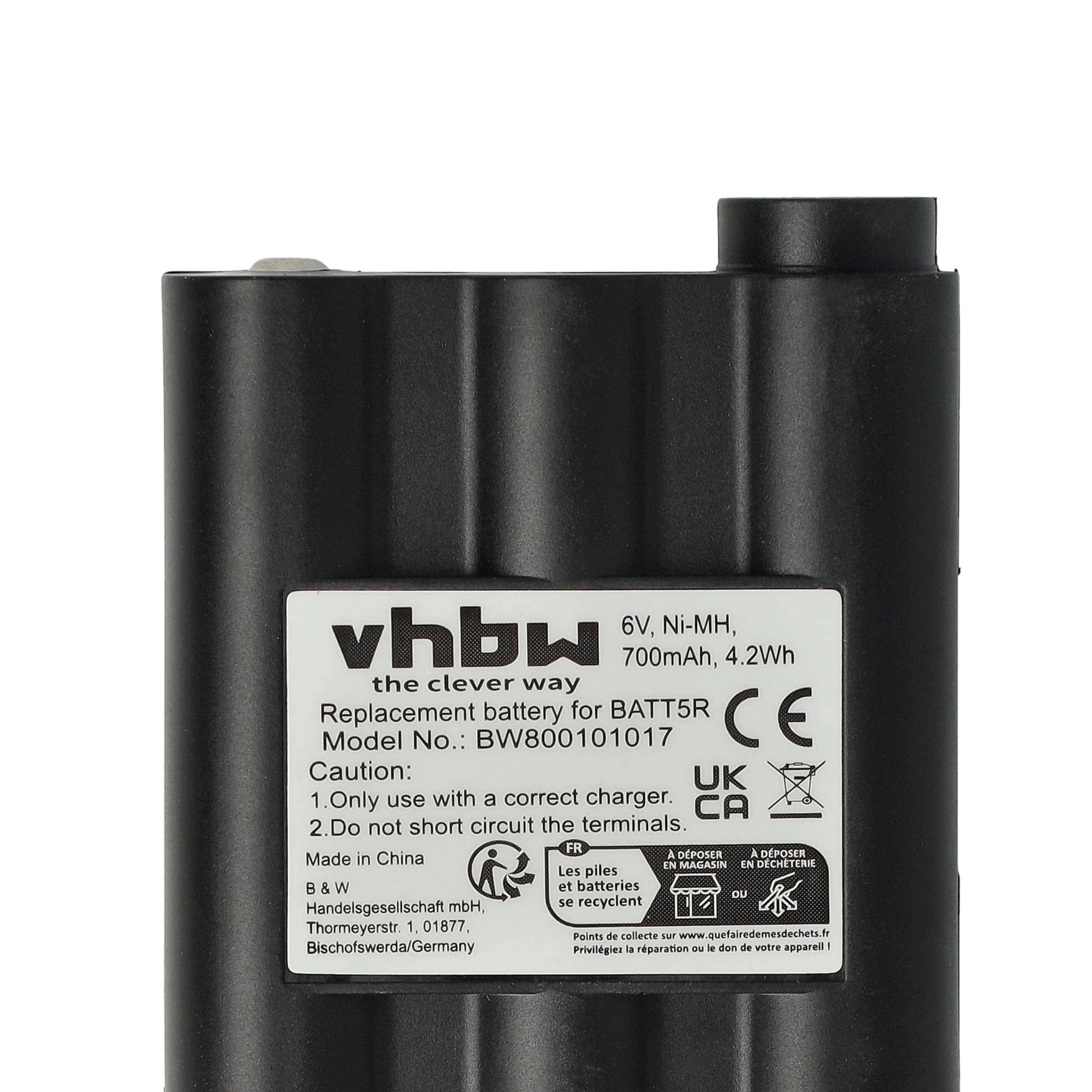 vhbw 2x Akku Ersatz für Alan / Midland BATT5R | PB-ATL/G7 für Funkgerät, Walkie Talkie (700 mAh, 6 V, NiMH)-4
