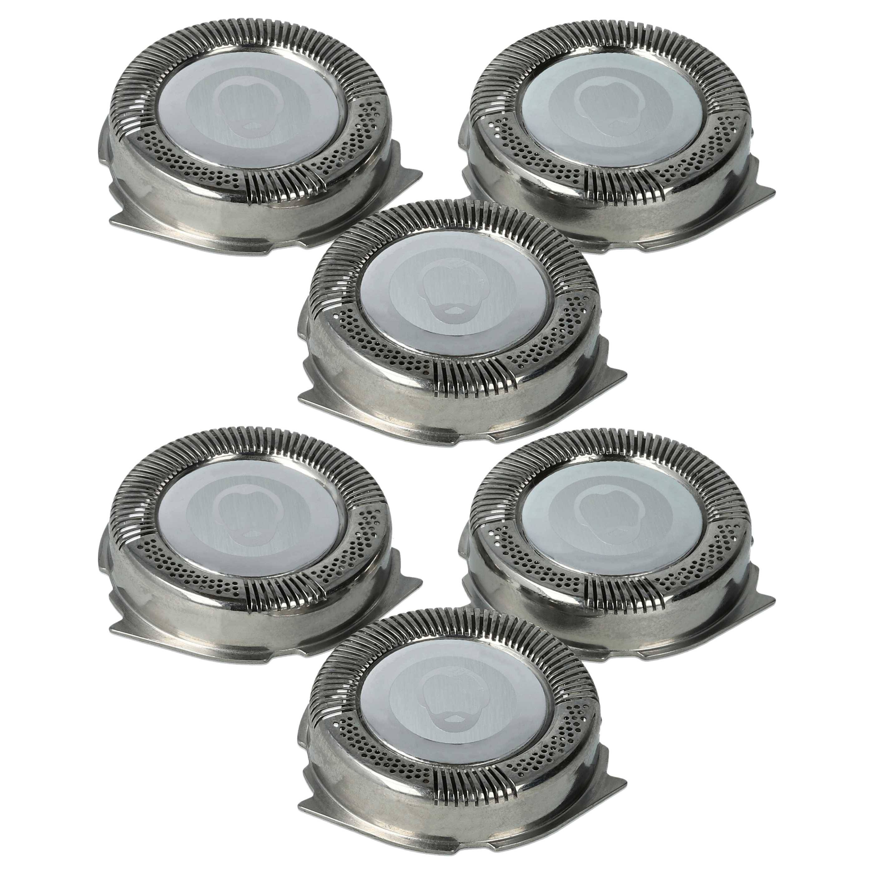 vhbw 6x Ersatz-Scherköpfe kompatibel mit Philips HQ7360 | HQ7390, HQ7742, HQ7350, HQ7740, HQ7363, HQ7380 Elektrorasierer-0