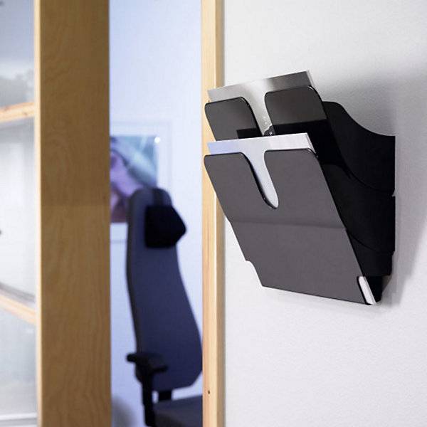 Formularablage FLEXIPLUS für Wandmontage inkl. Schrauben und Dübel 2 DIN A4 quer schwarz. Durable | Hunke &-1