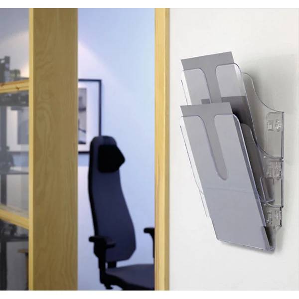 Formularablage FLEXIPLUS für Wandmontage inkl. Schrauben und Dübel 2 DIN A4 hoch transparent. Durable | Hunke &-2