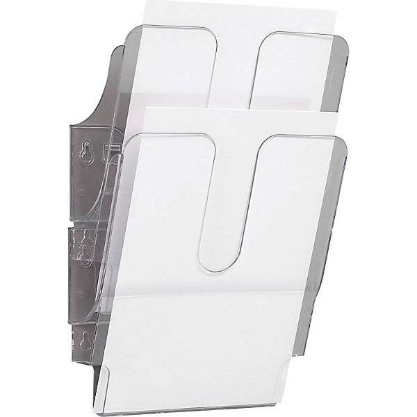 Formularablage FLEXIPLUS für Wandmontage inkl. Schrauben und Dübel 2 DIN A4 hoch transparent. Durable | Hunke &-3