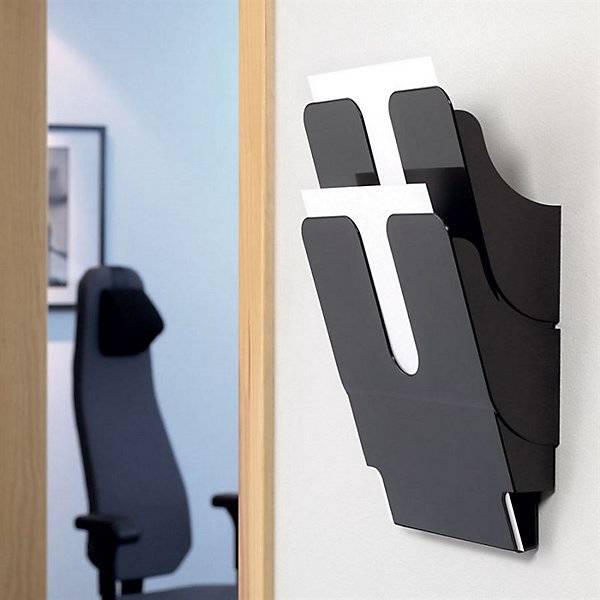 Formularablage FLEXIPLUS für Wandmontage inkl. Schrauben und Dübel 2 DIN A4 hoch schwarz. Durable | Hunke &-1