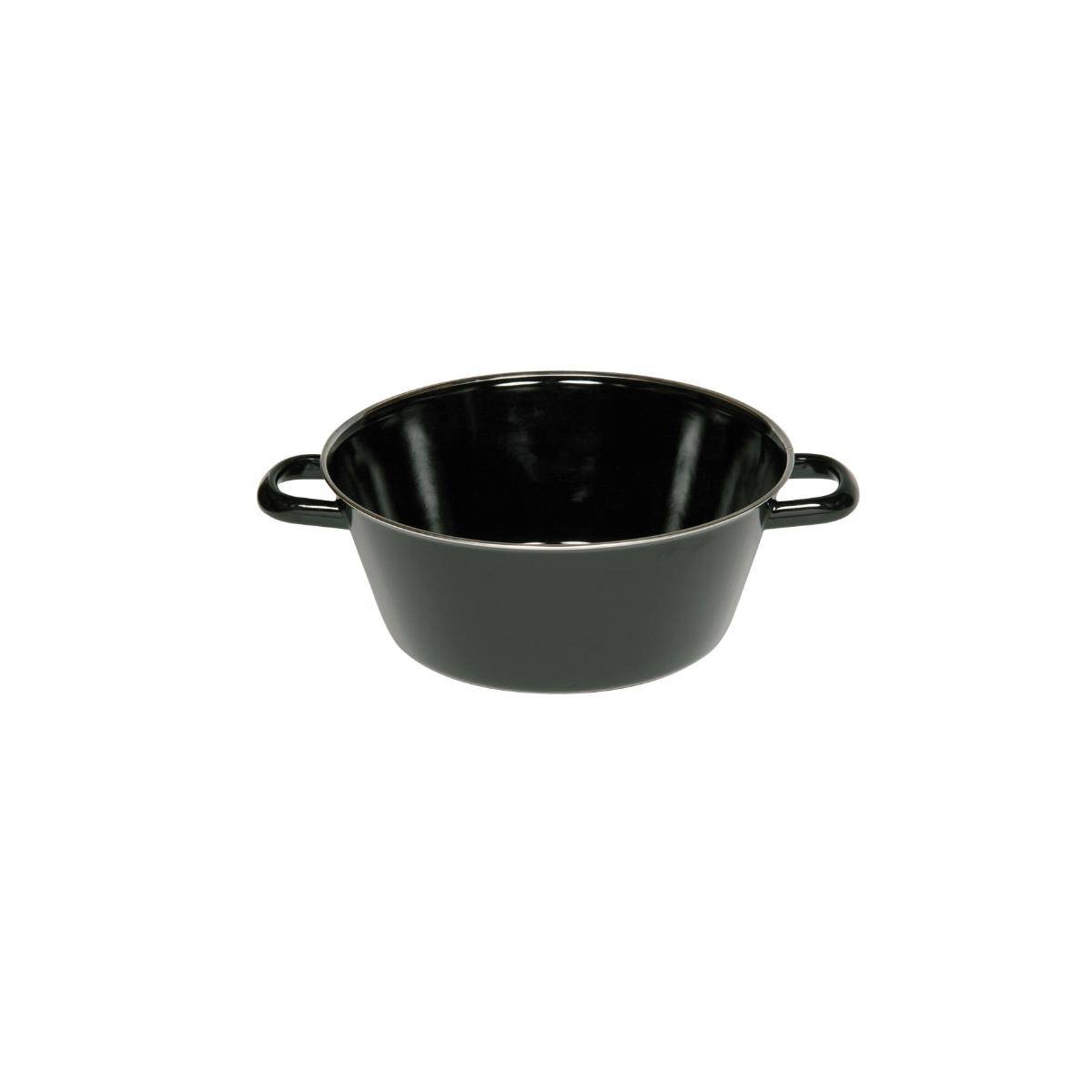 Riess Schmalzpfanne halbtief Ø30cm Schwarz Emaille-0