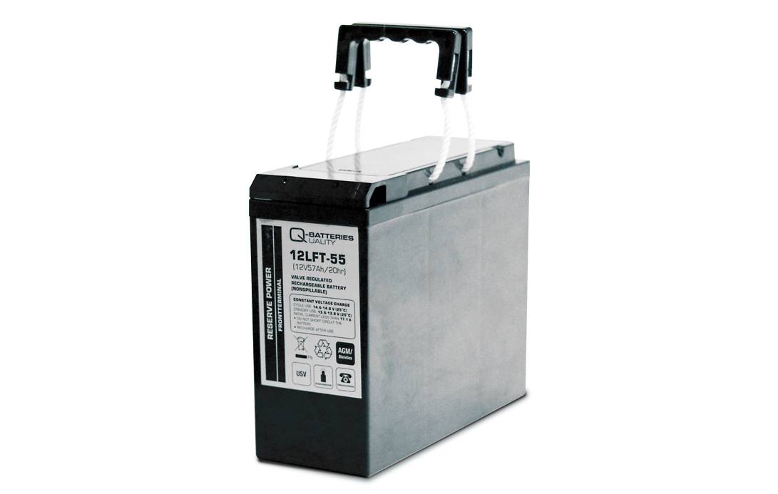 Q-Batteries 12LFT-55 12V 55Ah AGM Frontterminal Blei Akku 12-Jahrestyp VRLA-0