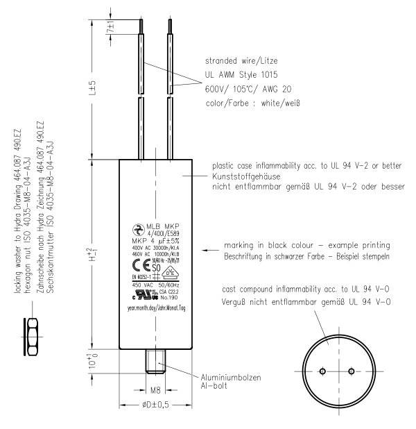 040-400MLB-MKP/LI 4µF Motor-Betriebskondensator Hydra-1