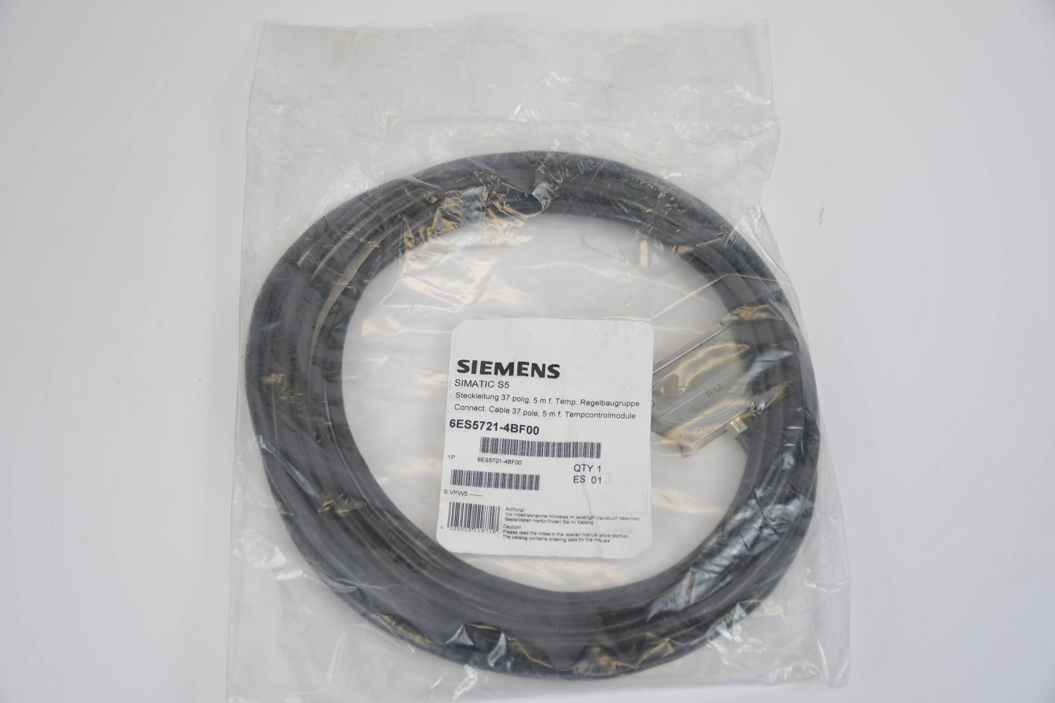 Siemens Simatic S5 Steckleitung 5m 37 polig 6ES5721-4BF00 ( 6ES5 721-4BF00 )-1
