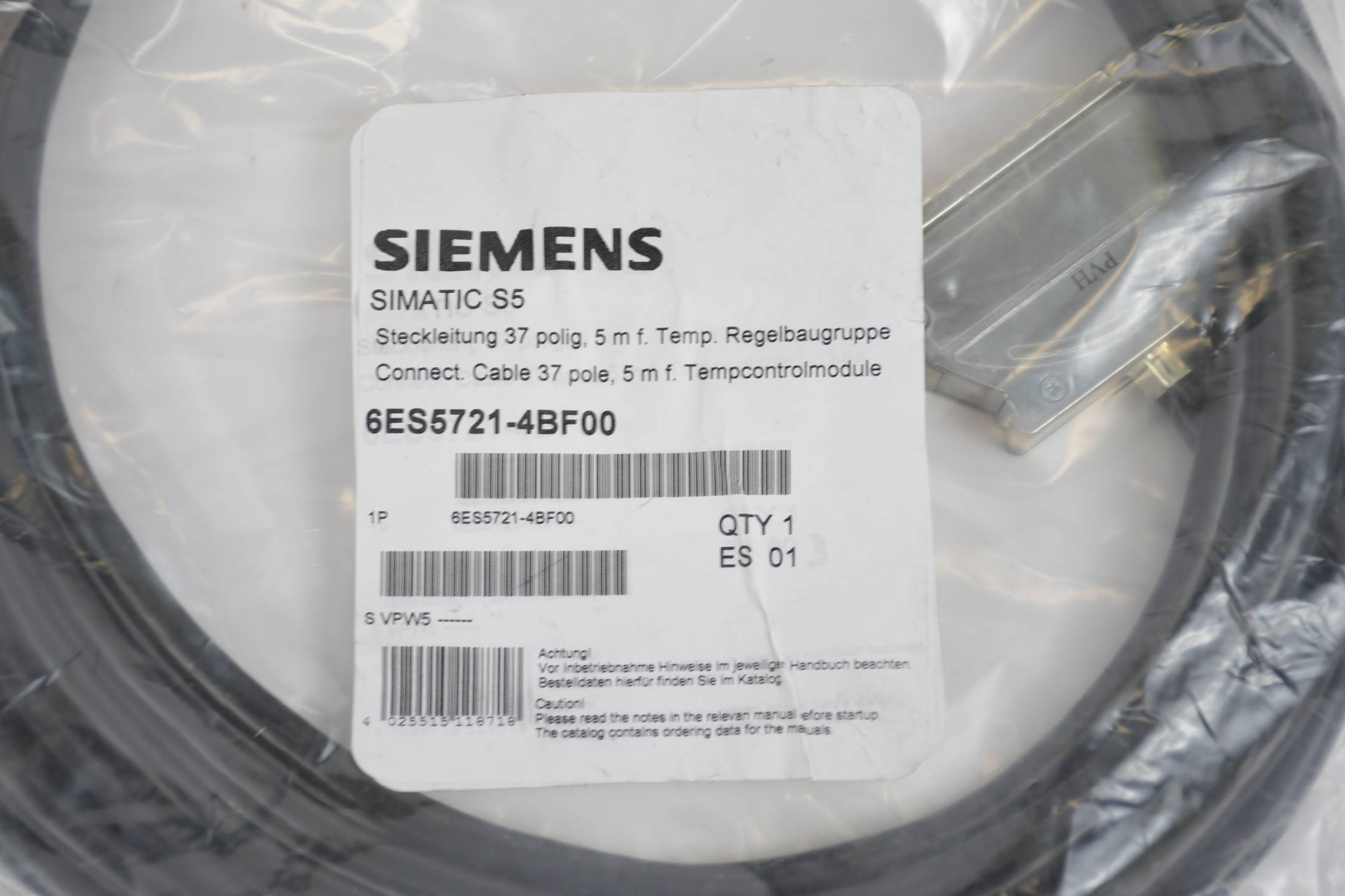 Siemens Simatic S5 Steckleitung 5m 37 polig 6ES5721-4BF00 ( 6ES5 721-4BF00 )-2