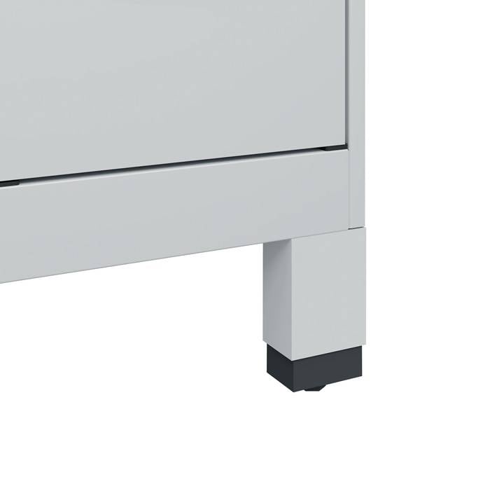 Garderobenschrank Evolo PLUS Bodengleiter 1200mm lichtgrau/enzianblau 4 Abt.C+P-3