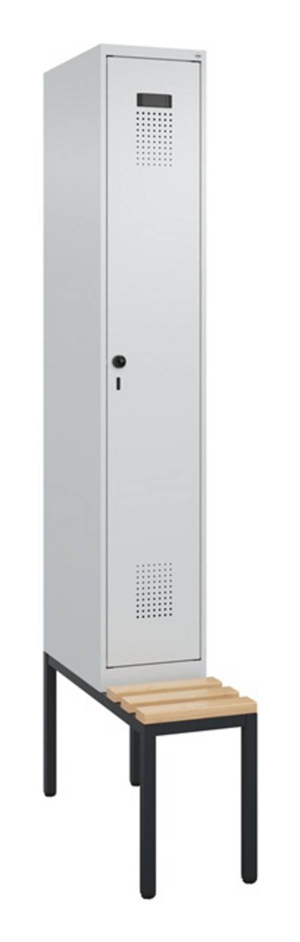 Garderobenschrank Evolo PLUS Gestell 300mm lichtgrau/lichtgrau 1 Abt.C+P