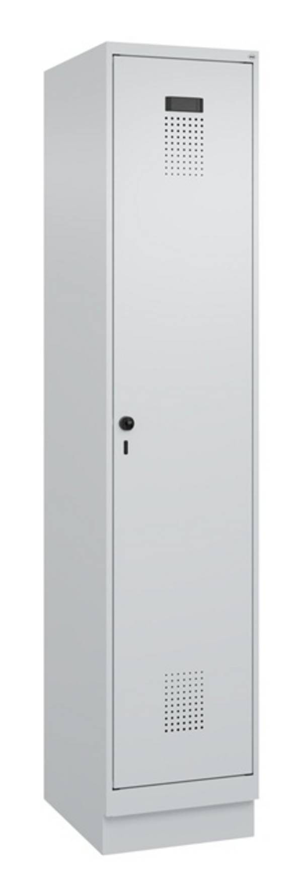 Garderobenschrank Evolo PLUS Sockel 400mm lichtgrau/lichtgrau 1 Abt.C+P