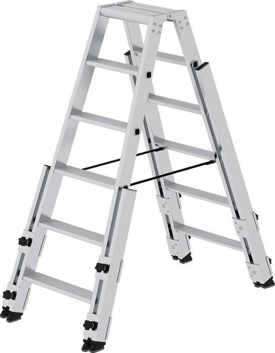 Alu-Stehleiter 2x6 Stufen Gesamthohe 1,38 m Arbeitshöhe bis 3,40 m