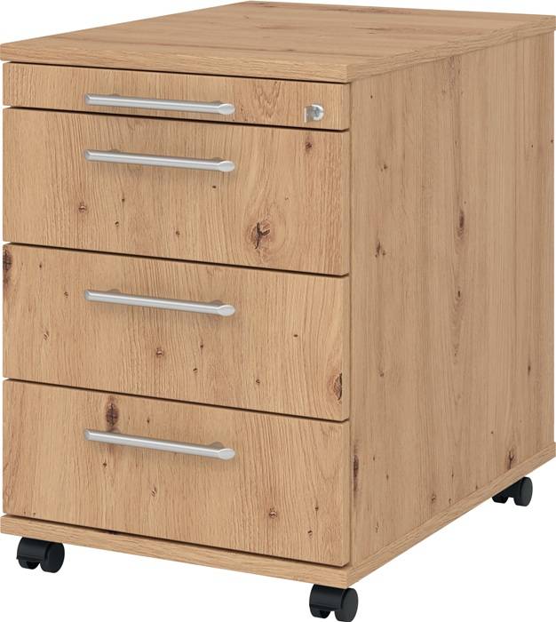 Rollcontainer Belo H590xB428xT580mm Asteichedekor 3 Schubl.HAMMERBACHER
